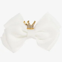 Angels Face Hair Accessories*Off-White Bow Hair Clip (11cm)