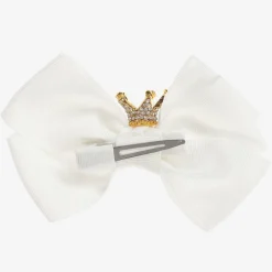 Angels Face Hair Accessories*Off-White Bow Hair Clip (11cm)