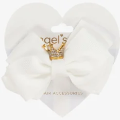 Angels Face Hair Accessories*Off-White Bow Hair Clip (11cm)