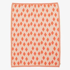 The Bonniemob Blankets & Shawls*Orange Diamond Knitted Blanket (100cm)