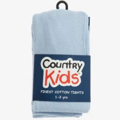 Country Kids Tights|Tights*Pale Blue Cotton Knitted Tights