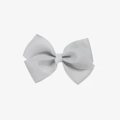 Bowtique London Hair Accessories*Pale Grey Bow Hair Clip (10cm) Lightsilver