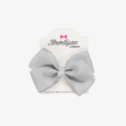 Bowtique London Hair Accessories*Pale Grey Bow Hair Clip (10cm) Lightsilver