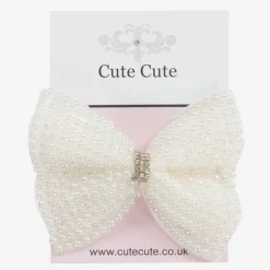 Cute Cute Hair Accessories*Pearl Bow Hair Clip (9cm)