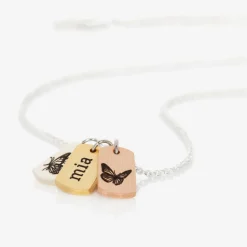 Treat Republic Jewellery|Gifts*Personalised Butterfly Tag Necklace (47cm)