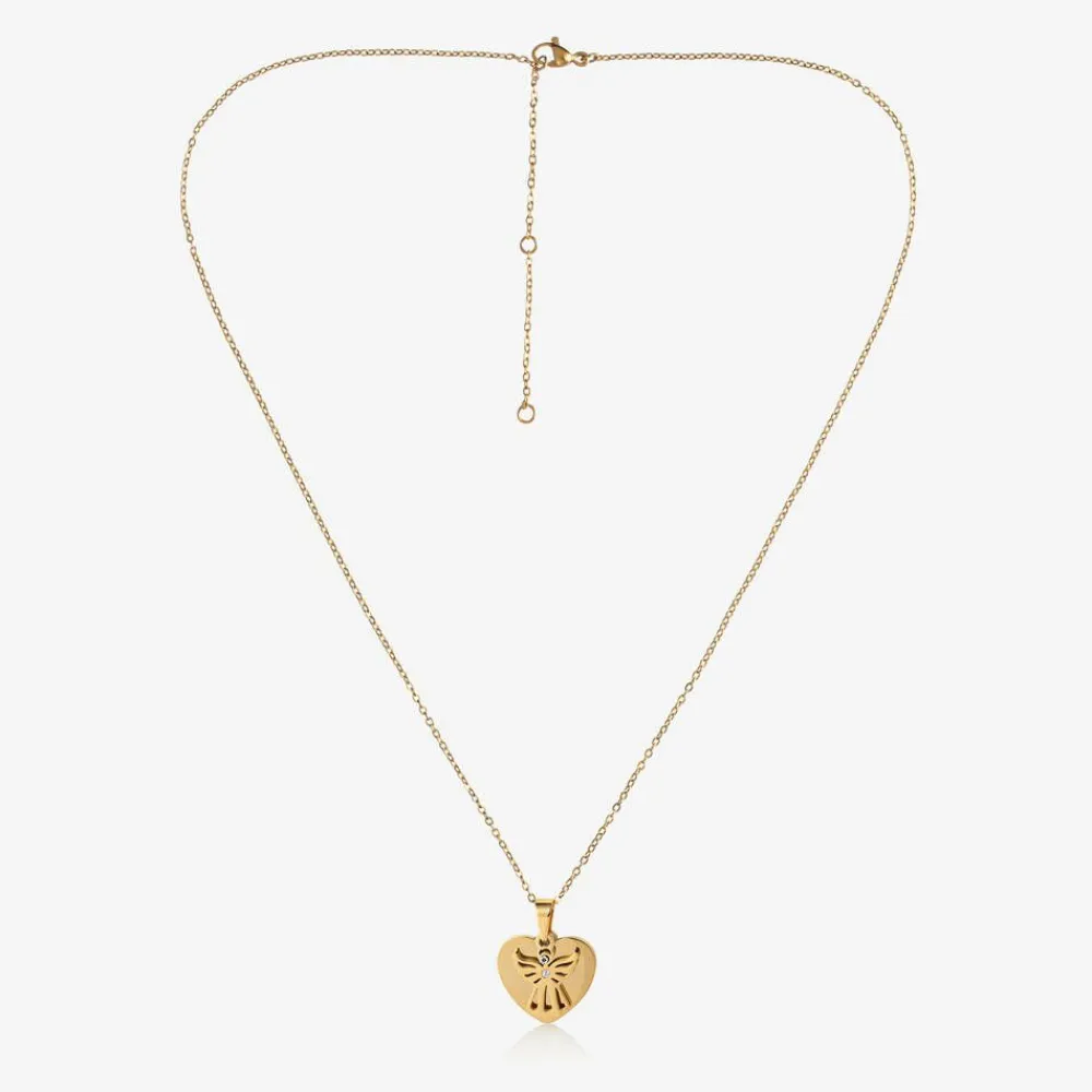 Treat Republic Jewellery|Gifts*Personalised Gold Plated Guardian Angel Necklace (45cm)