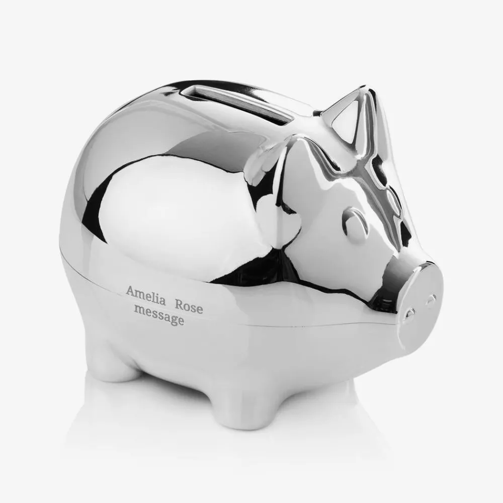 Treat Republic Gifts*Personalised Silver Money Box (12cm)