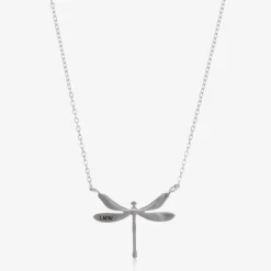 Treat Republic Jewellery|Gifts*Personalised Silver Plated Dragonfly Necklace (46cm)