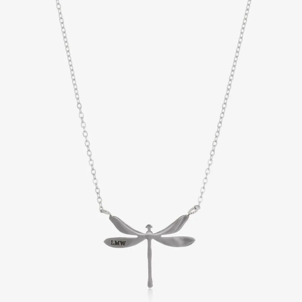Treat Republic Jewellery|Gifts*Personalised Silver Plated Dragonfly Necklace (46cm)