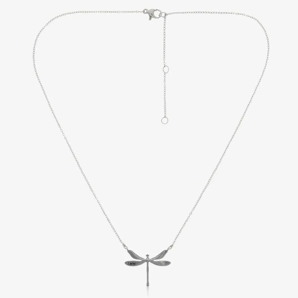 Treat Republic Jewellery|Gifts*Personalised Silver Plated Dragonfly Necklace (46cm)
