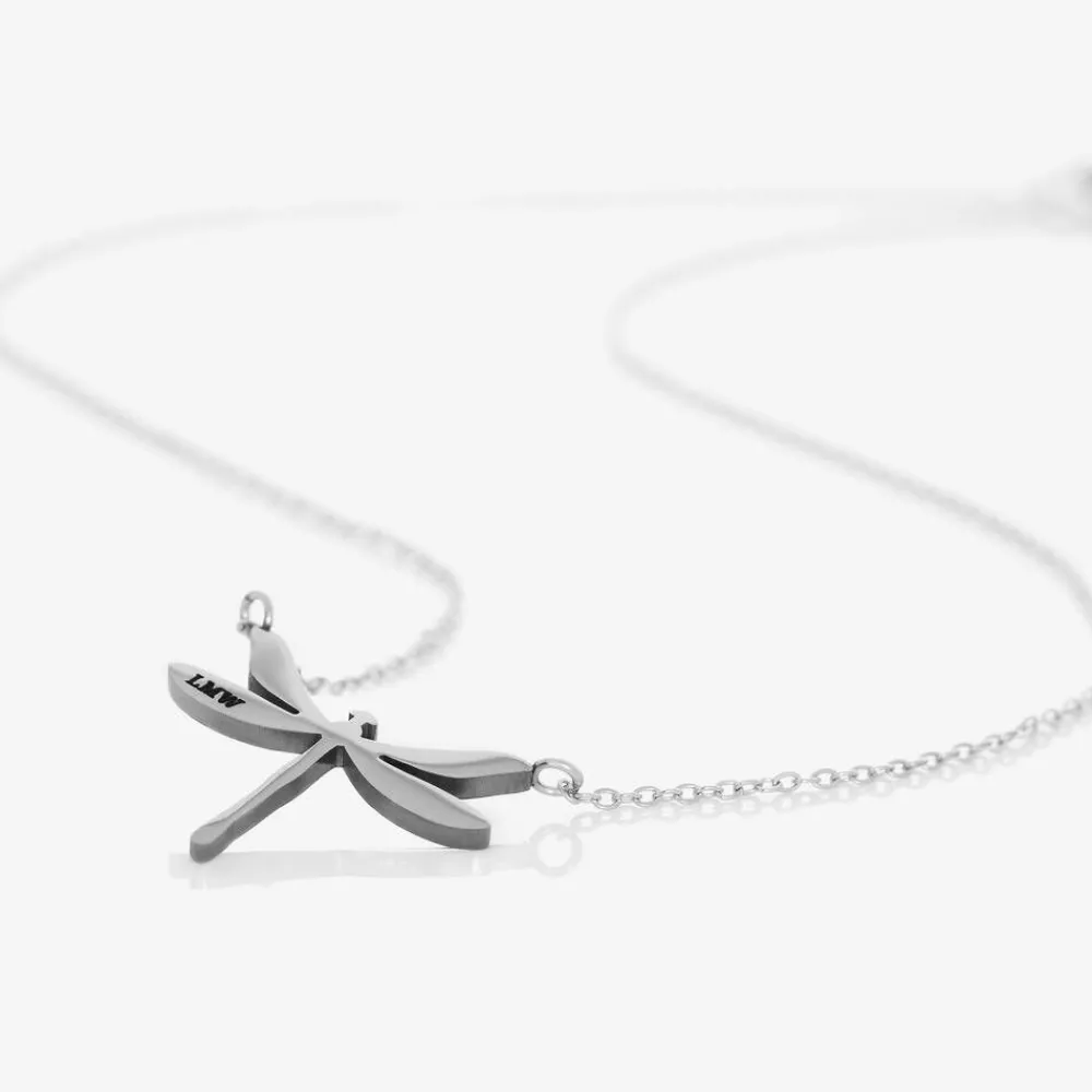 Treat Republic Jewellery|Gifts*Personalised Silver Plated Dragonfly Necklace (46cm)