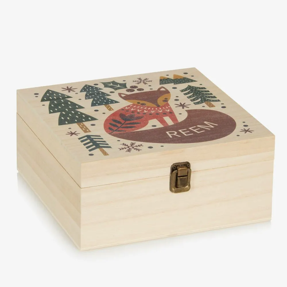 Treat Republic Gifts*Personalised Wooden Christmas Eve Fox Box (24cm)