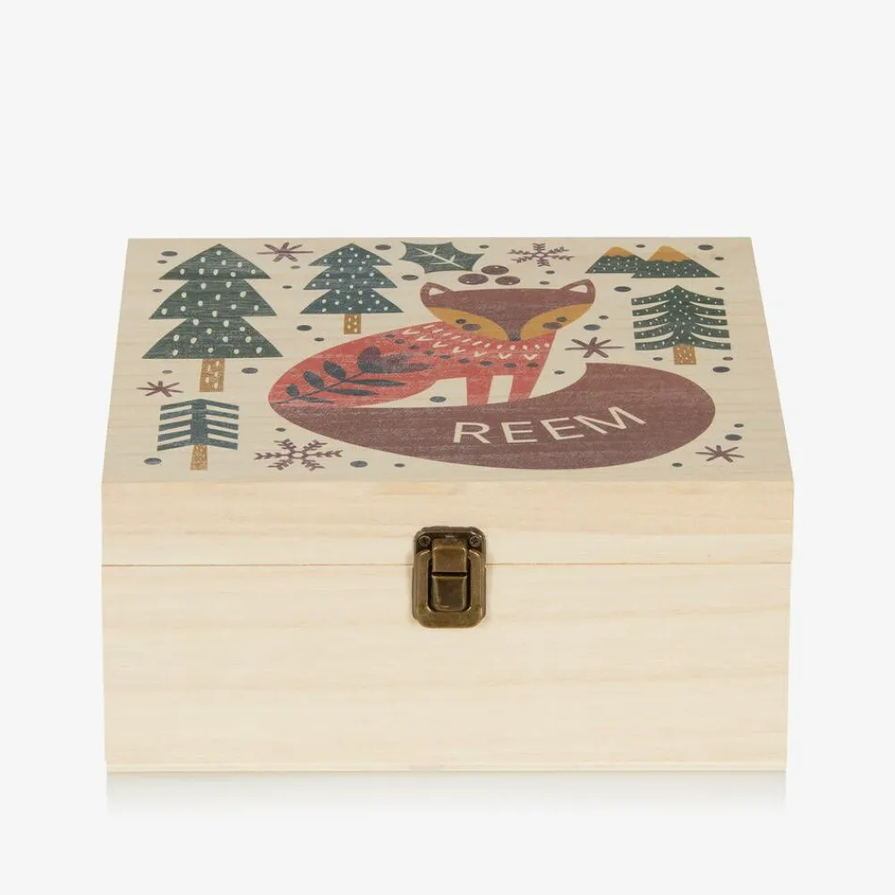 Treat Republic Gifts*Personalised Wooden Christmas Eve Fox Box (24cm)