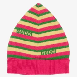 Gucci Hats*Pink & Yellow Striped Baby Hat