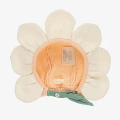 Meri Meri Hats*Pink & Ivory Knitted Flower Bonnet