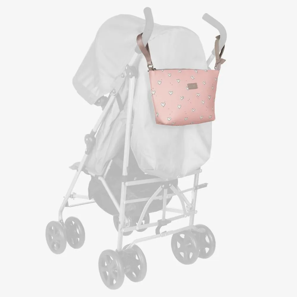 Mayoral Bags|Gifts*Pink & White Hearts Stroller Bag (33cm)