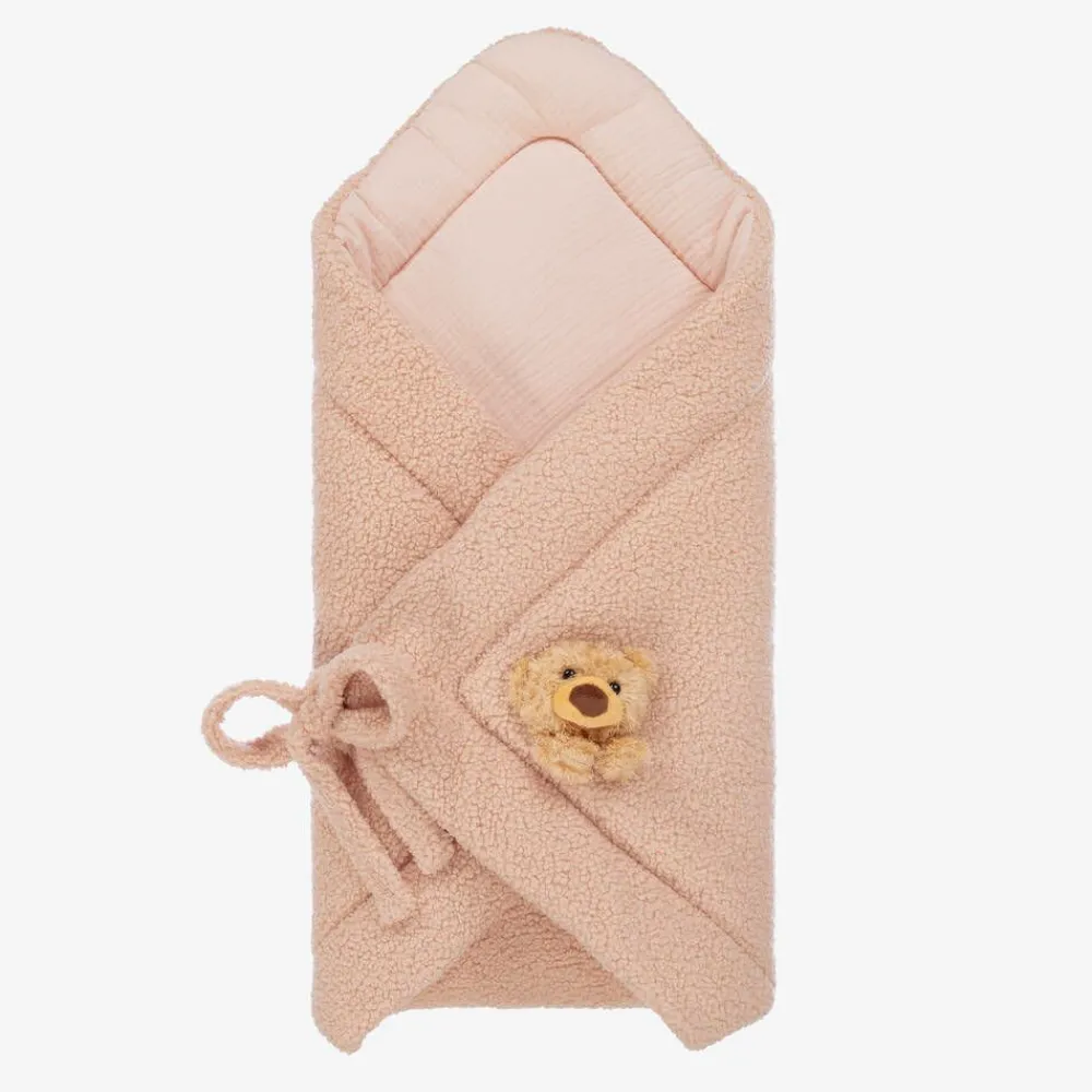 Jamiks Nests*Pink Bouclé Fleece Bear Nest (64cm)