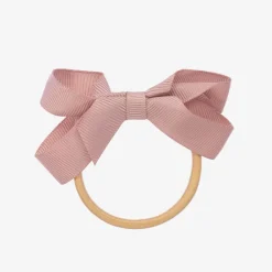 Peach Ribbons Hair Accessories*Pink Bow Hair Elastic (7cm)