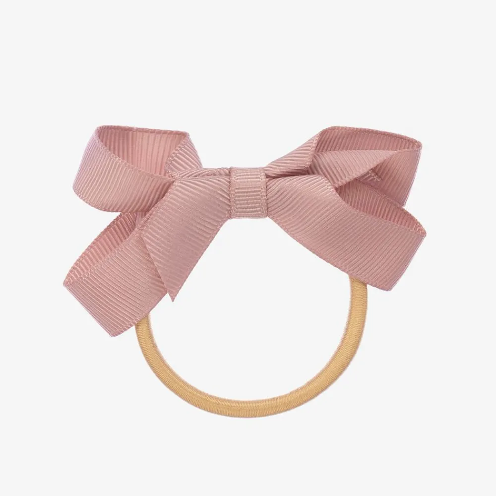 Peach Ribbons Hair Accessories*Pink Bow Hair Elastic (7cm)