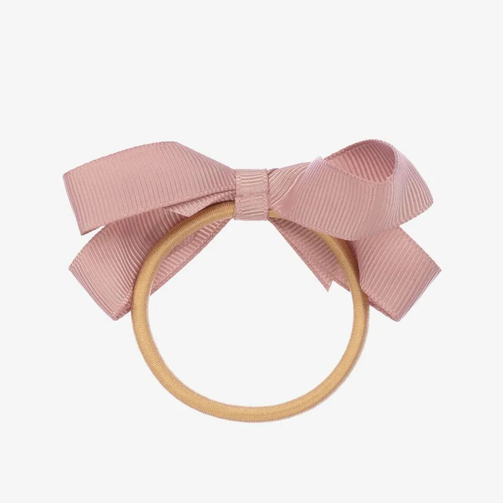Peach Ribbons Hair Accessories*Pink Bow Hair Elastic (7cm)