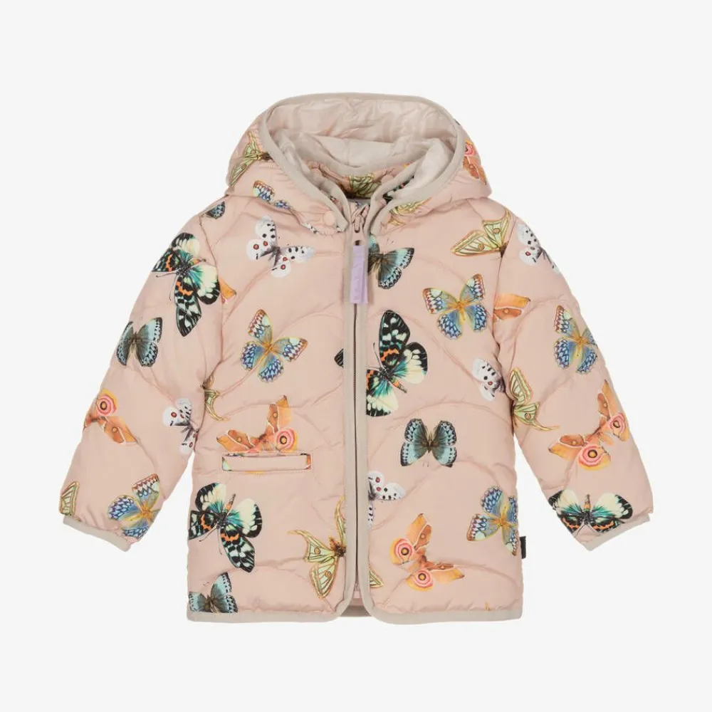 Molo Snowwear*Pink Butterfly Puffer Jacket
