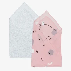 Mayoral Sleeping Accessories*Pink Cotton Baby Milestone Swaddles (2 Pack)