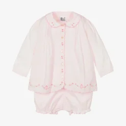 Sarah Louise Outfit Sets*Pink Cotton Baby Shorts Set