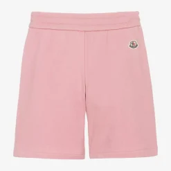 Moncler Enfant Shorts*Pink Cotton Logo Shorts