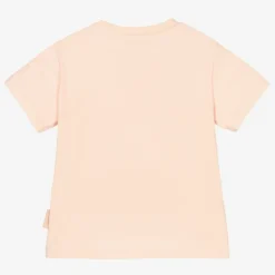 Moncler Enfant Tops*Pink Cotton Logo T-Shirt