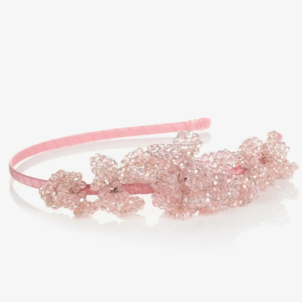Sienna Likes To Party Hair Accessories*Pink Crystal Flower Hairband