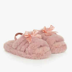 Beau KiD Slippers|Slippers*Pink Faux Fur Slippers