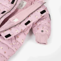 Deux par Deux Snowwear|Coats & Jackets*Pink Floral Print Hooded Baby Snowsuit