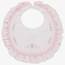 Sarah Louise Feeding Accessories*Pink Hand-Smocked Baby Bib