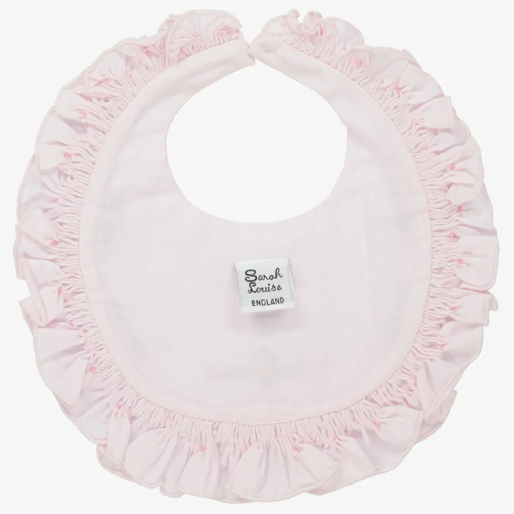 Sarah Louise Feeding Accessories*Pink Hand-Smocked Baby Bib