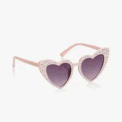 Angels Face Clothing Accessories*Pink Heart Diamanté Sunglasses (UV400) Peach