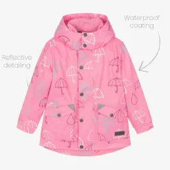 Mitty James Coats & Jackets*Pink Hooded Waterproof Umbrella Raincoat