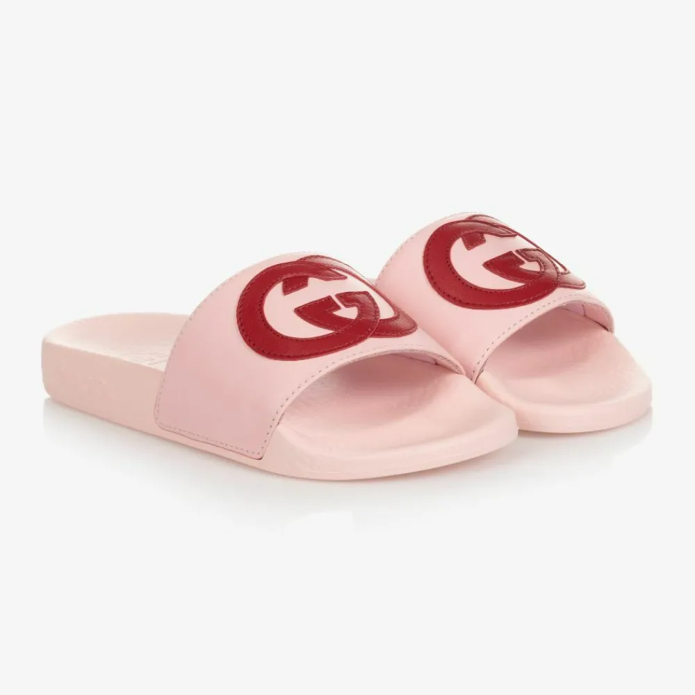 Gucci Sliders|Sliders*Pink Interlocking G Sliders