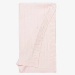 Emile et Rose Blankets & Shawls*Pink Knitted Cotton Blanket (96cm)