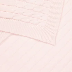 Emile et Rose Blankets & Shawls*Pink Knitted Cotton Blanket (96cm)