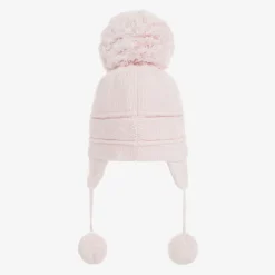 Emile et Rose Hats*Pink Knitted Cotton Pom-Pom Hat