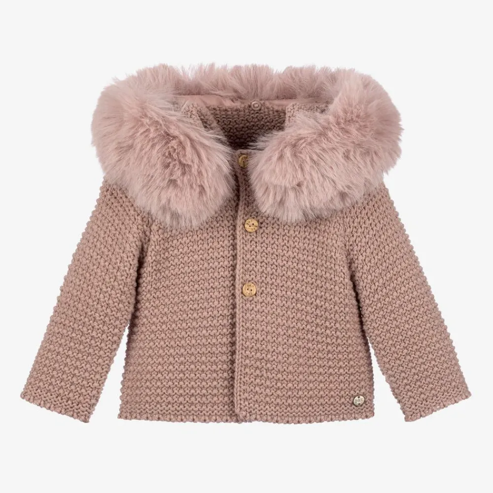 Paz Rodríguez Coats & Jackets*Pink Knitted Wool Jacket