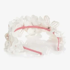 Sienna Likes To Party Hair Accessories*Pink Lace Butterfly Hairband