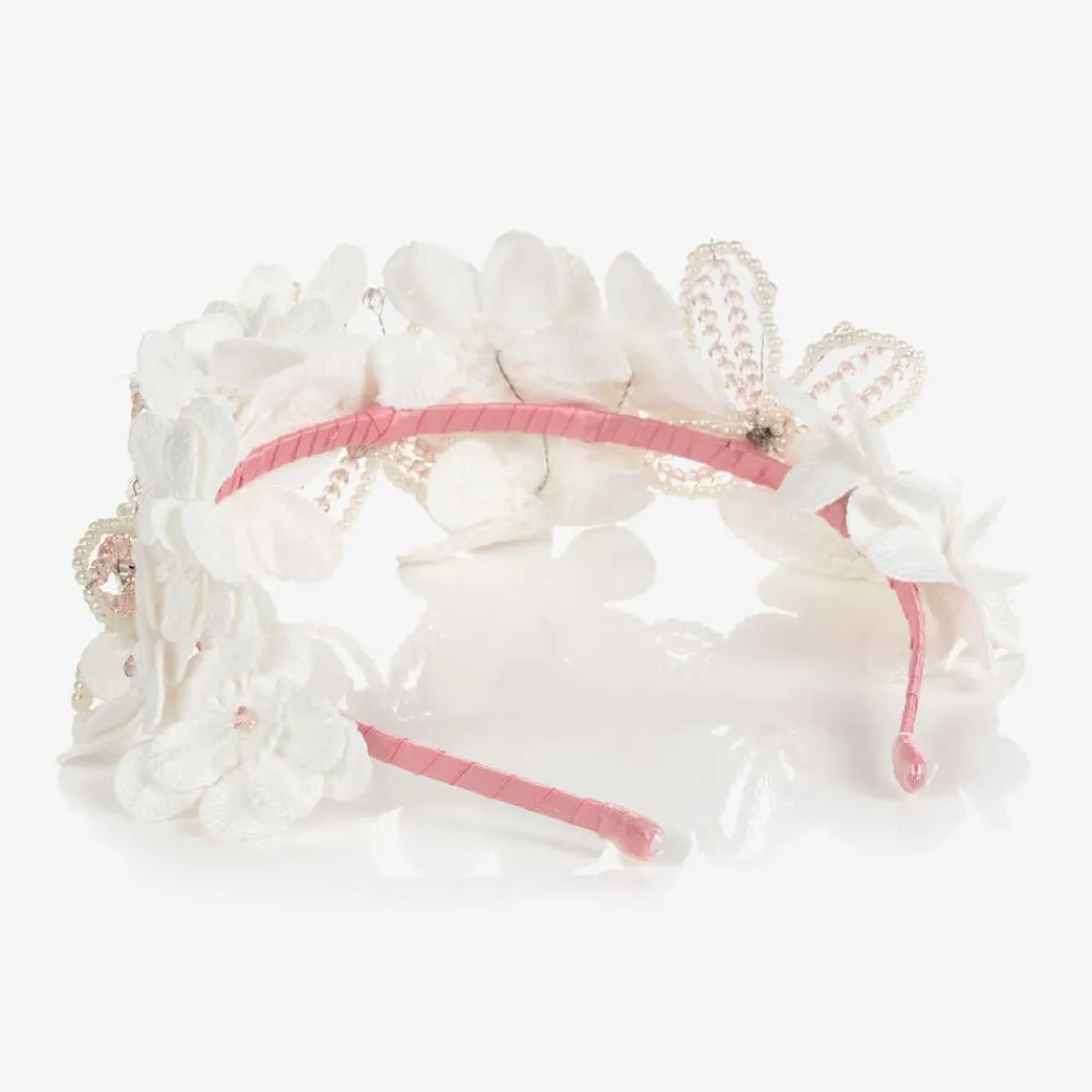 Sienna Likes To Party Hair Accessories*Pink Lace Butterfly Hairband