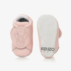 KENZO KIDS Pre Walkers|Pre Walkers*Pink Leather Elephant Pre-Walker Shoes