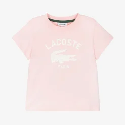 Lacoste Tops|Tops*Pink Organic Cotton Crocodile T-Shirt