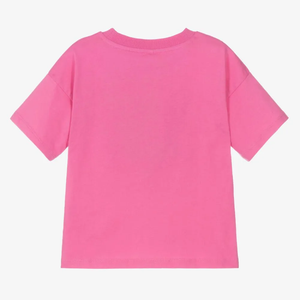 Mini Rodini Tops*Pink Organic Cotton Graphic T-Shirt