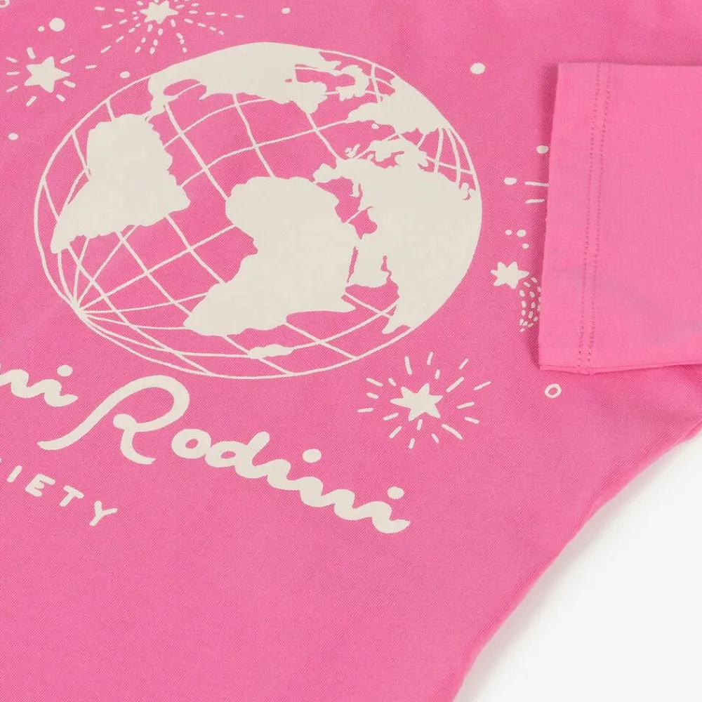 Mini Rodini Tops*Pink Organic Cotton Graphic T-Shirt