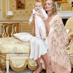 Atelier Choux Paris Gifts|Sleeping Accessories*Pink Organic Cotton Swaddle & Bib Set