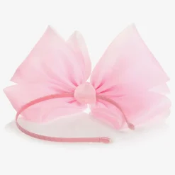 Sienna Likes To Party Hair Accessories*Pink Organza Bow Hairband