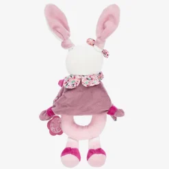 Doudou et Compagnie Toys*Pink Plush Bunny Rattle (21cm)